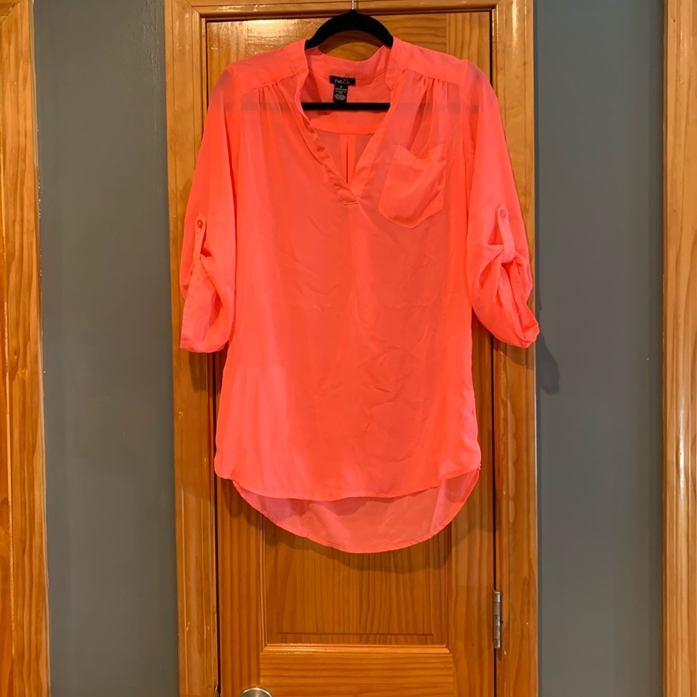 Hot Pink Sheer Shirt M